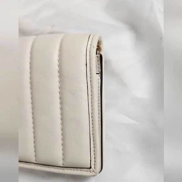 COACH Hayden Foldover QuiltedCrossbody Clutch Bag in Chalk/Cream